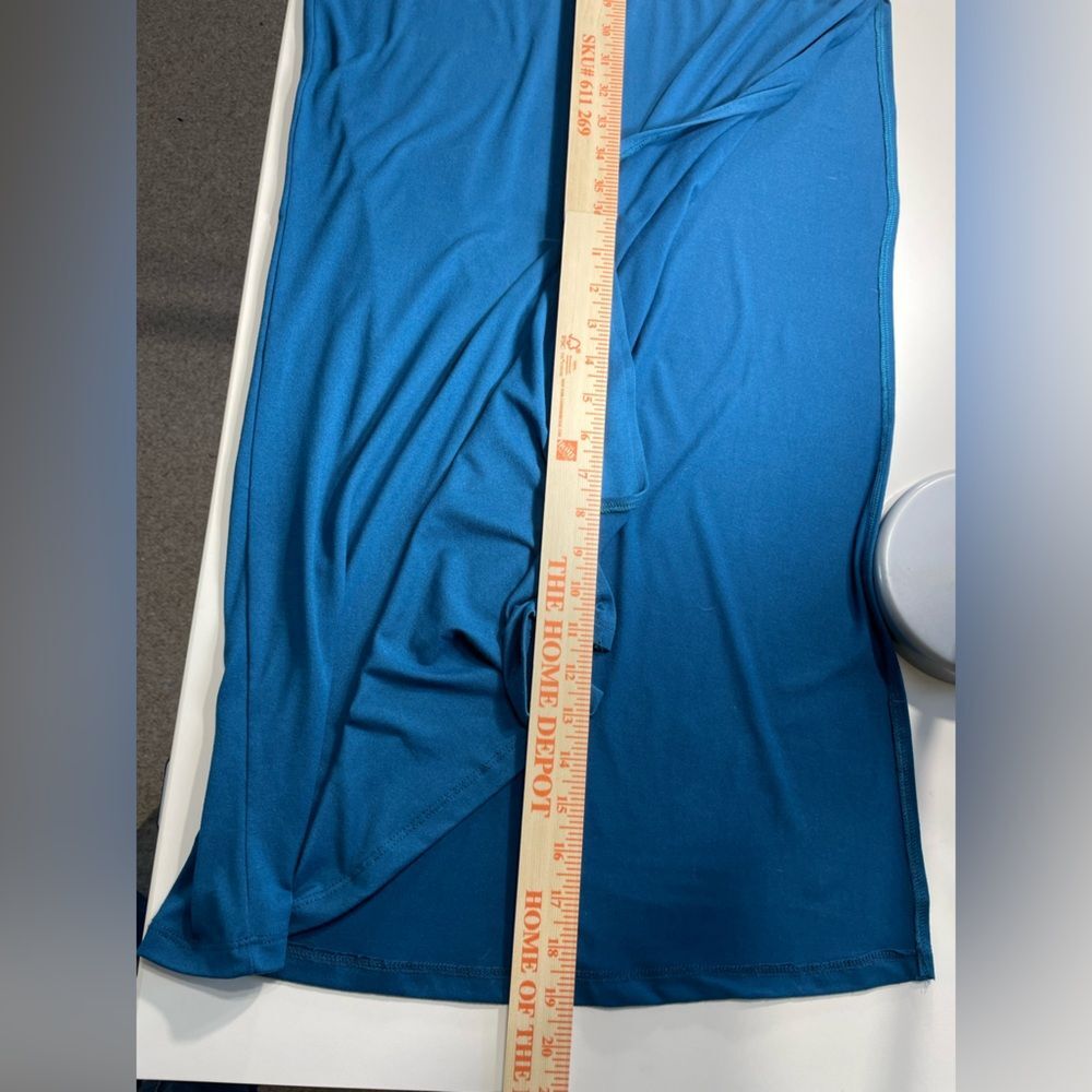 Nordstrom Maxi Dress W/ S Teal Blue Velvet Torch V-Neck Pocket Jersey LN/NWOT - Picture 9 of 11